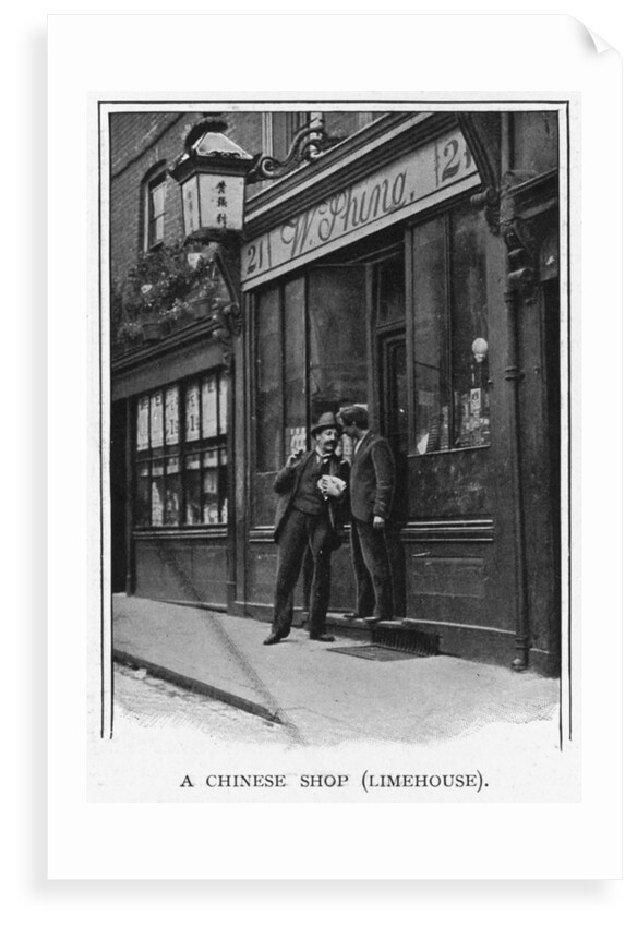 A Chinese shop in Limehouse, one of the illustrations depicting London's Chinese community in 'Living London' (1901), edited by George R. Sims. by G.R. Sims