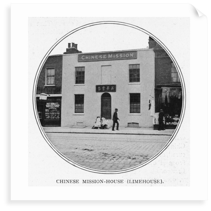 The Chinese Mission House in Limehouse, run by the Reverend George Piercy. Piercy had spent 30 years as an Anglican missionary in China. by G.R. Sims
