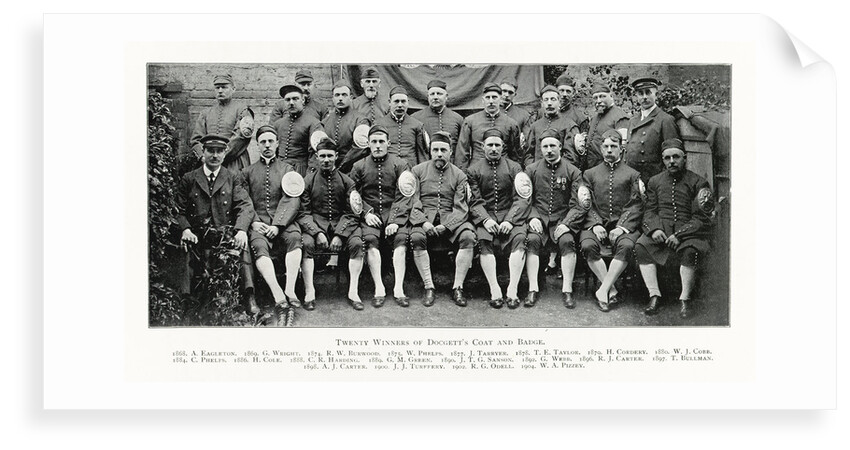Twenty winners of Doggett's boat and badge by unknown