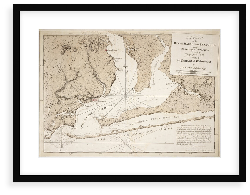 A chart of the bay and harbour of Pensacola in the province of West Florida by J.F.W. Des Barres