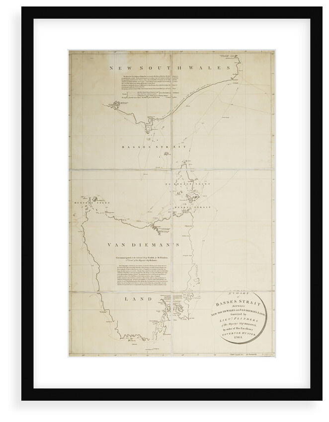 A chart of Basses Straight between New South Wales and Van Diemans Land surveyed by Lieut. Flinders of HMS 'Reliance', by order of ... Governor Hunter, 1798-9 by Matthew Flinders