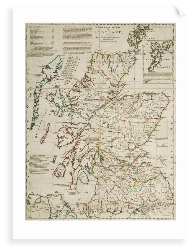 A commercial map of Scotland with the roads, stages and distances by J. Knox