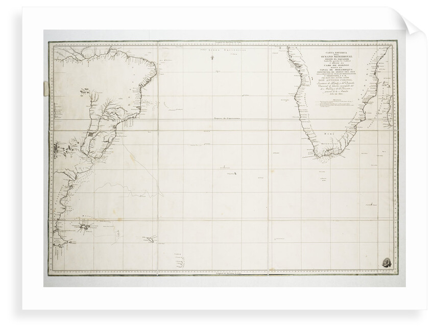 Chart of the Atlantic Ocean south of the Equator, 1785 by Deposito Hidrografico