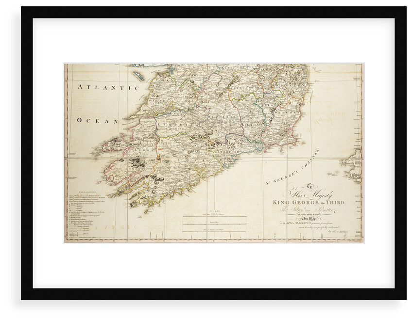 A new map of Ireland civil and ecclesiastical, 1797 by Daniel A. Beaufort