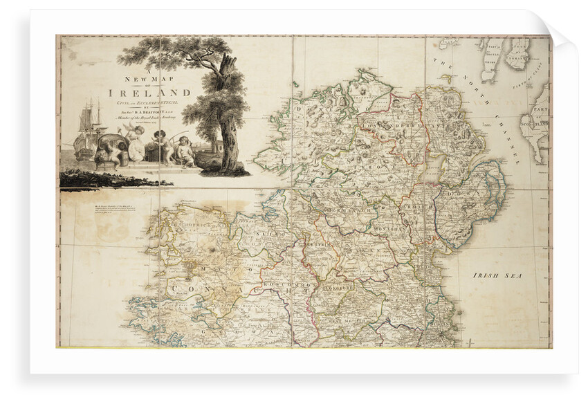 A new map of Ireland civil and ecclesiastical, 1797 by Daniel A. Beaufort