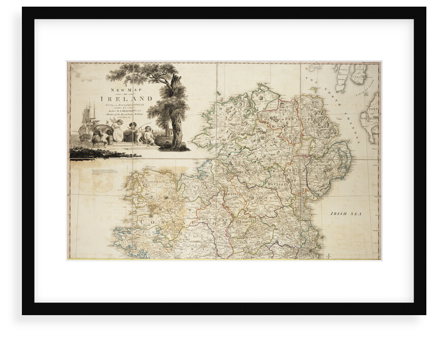 A new map of Ireland civil and ecclesiastical, 1797 by Daniel A. Beaufort