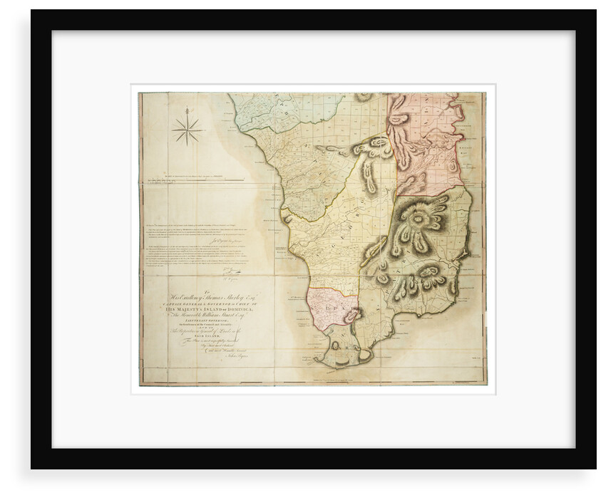 Plan of the Island of Dominica laid down by actual survey under the direction of the Honorable the Commissioners for the Sale of Lands in the Ceded Islands by John Byres Chief Surveyor 1776. by John Byres