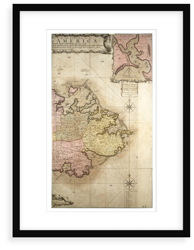 A new and exact map of the island of Antigua in America, according to a survey made in the years 1746-1748 by Robert Baker