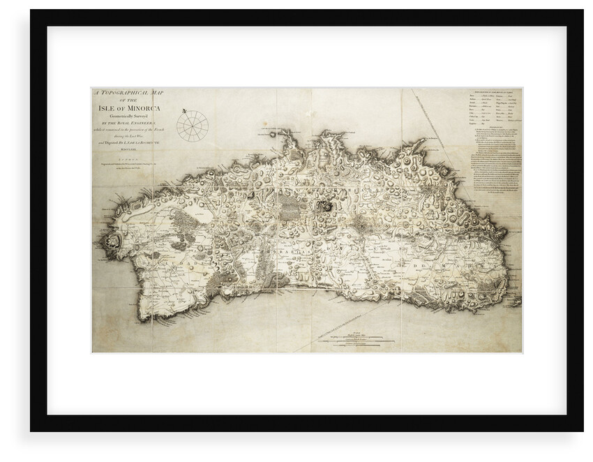 Map of Minorca, 1780 by L. S. de la Rochette