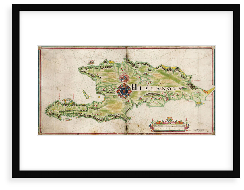 Map of Hispaniola, 1653 by Nicholas Comberford