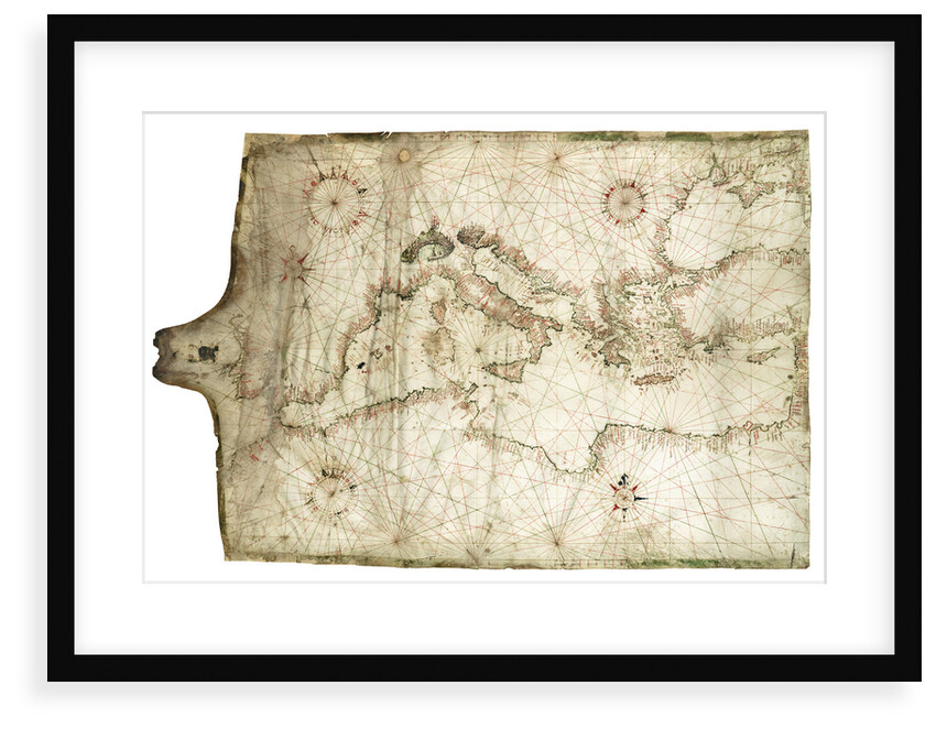 Mediterranean and Black Seas 1546 by Vesconte Maggiolo