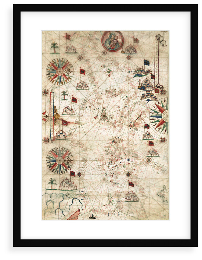 Chart of Mediterranean Sea, with part of the Black Sea by Placido Caloiro y Oliva