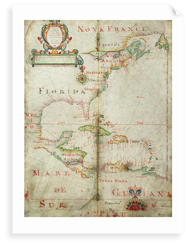 Chart of the western Atlantic, 1678 by Joel Gascoyne
