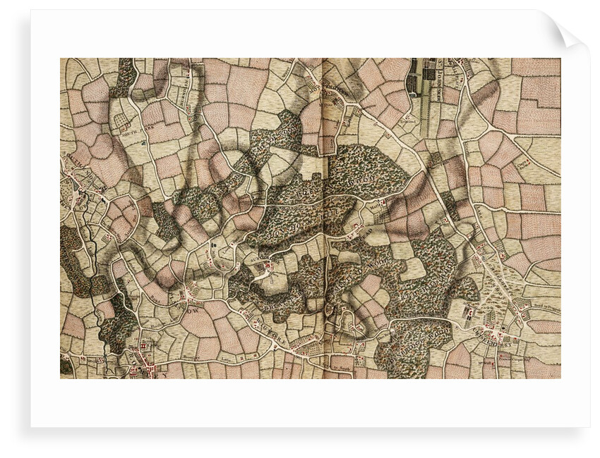 Map of Mottingham, Bromley and Chislehurst by John Rocque