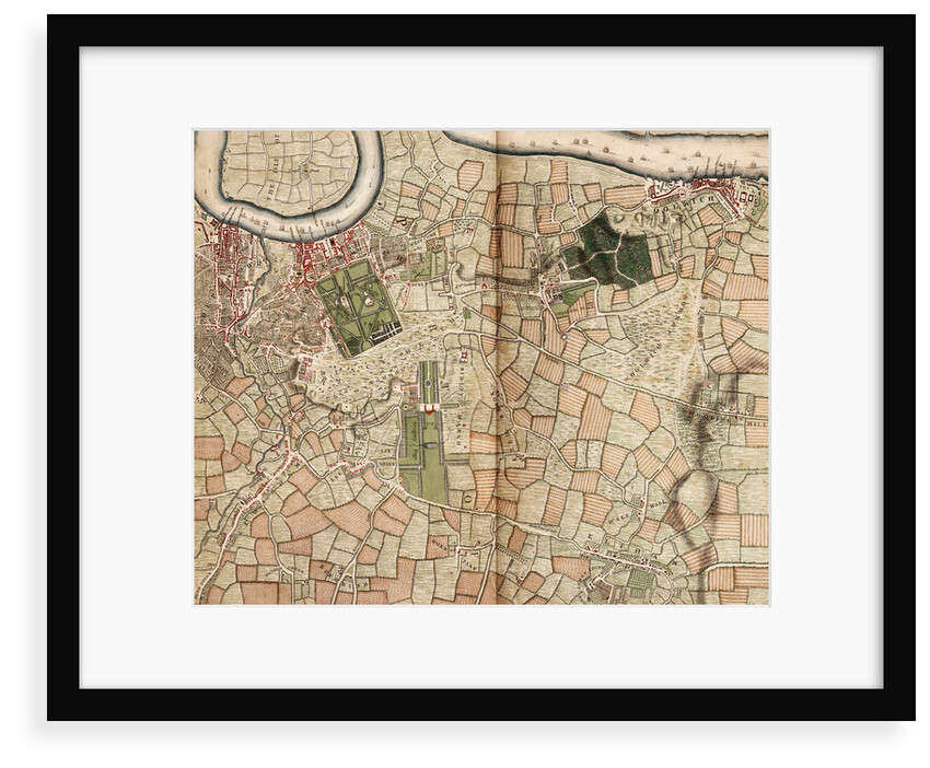 Map of Deptford, Greenwich, Woolwich, Blackheath and Eltham by John Rocque