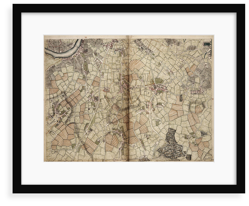 Map of Vauxhall, Clapham, Peckham and Dulwich by John Rocque