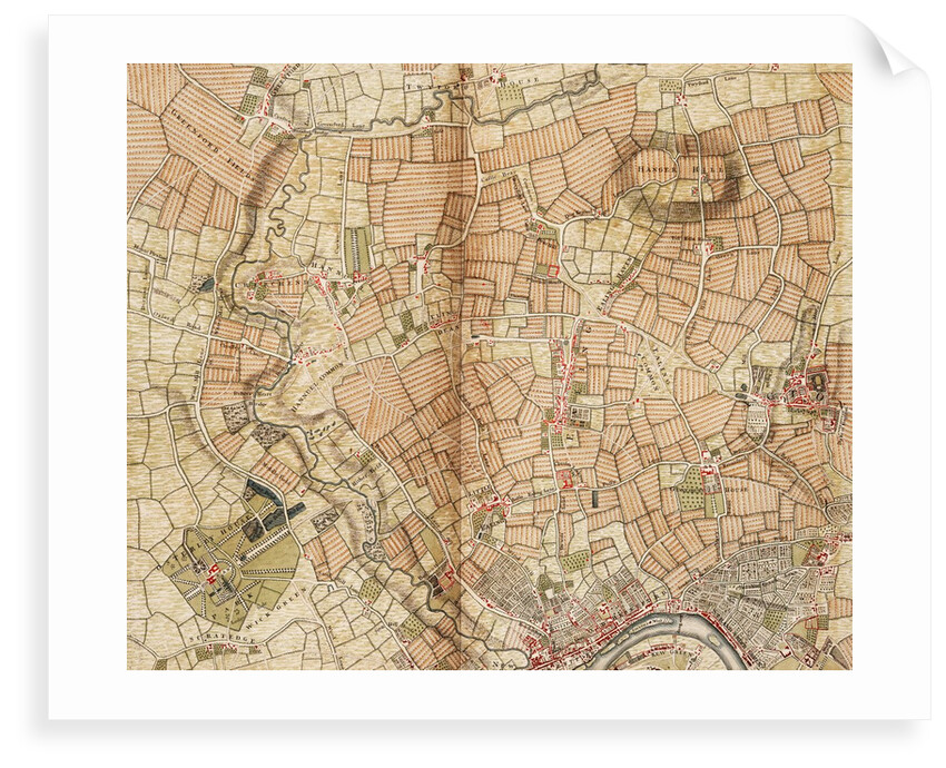 Map of Greenford, Osterley, Ealing and Kew by John Rocque