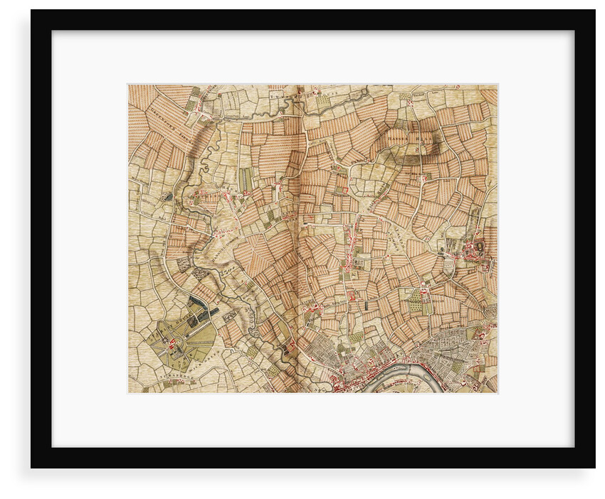 Map of Greenford, Osterley, Ealing and Kew by John Rocque