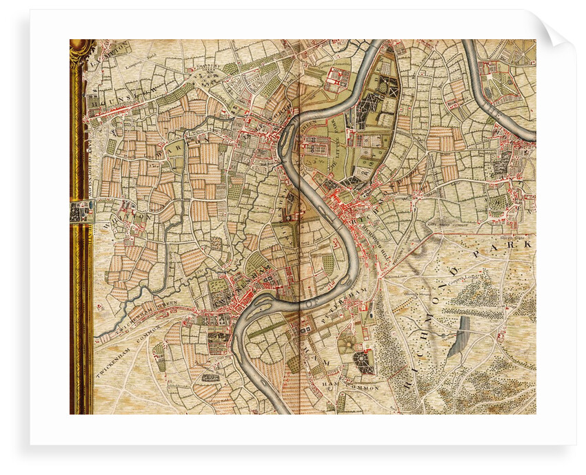 Map of Hounslow, Twickenham and Richmond by John Rocque