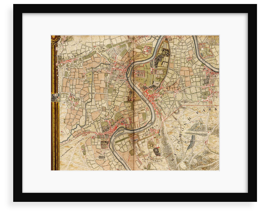 Map of Hounslow, Twickenham and Richmond by John Rocque