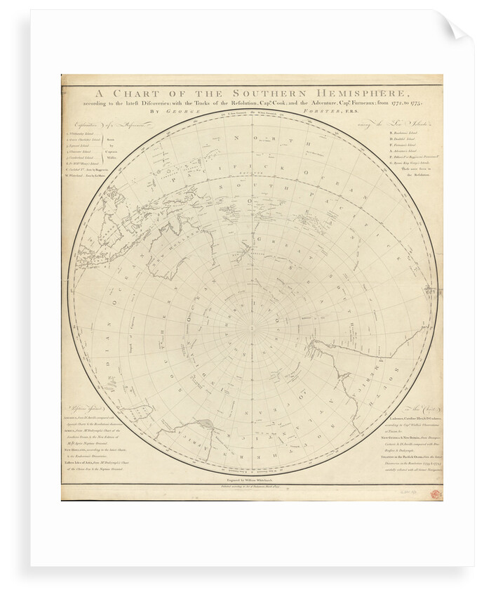 Chart of the southern hemisphere, post Cook by Georg Forster
