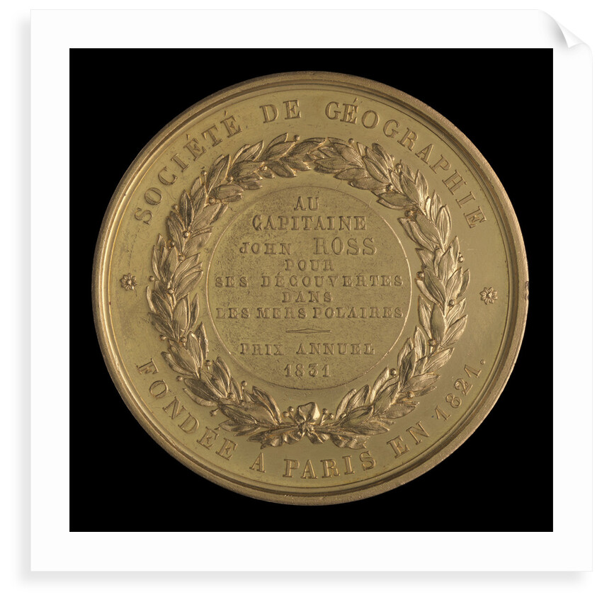 Large Gold medal, Société Géographie, Paris, 1827 by Andrieu