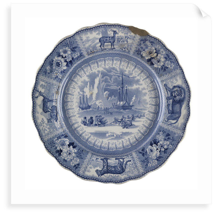 Dinner plate of the 'Arctic Scenery' pattern by unknown
