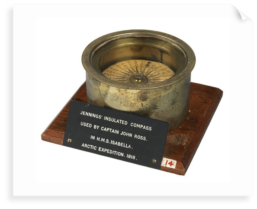 A magnetic dry-card compass of a type patented by Henry Jennings in 1818 (no. 4259) by Jennings and Company