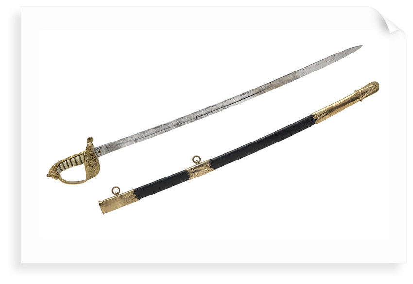 Solid half-basket hilted sword, which belonged to Vice-Admiral McClure (1807-1873) by Gillott & Hasell