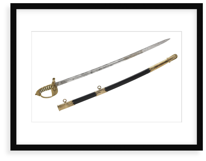 Solid half-basket hilted sword, which belonged to Vice-Admiral McClure (1807-1873) by Gillott & Hasell