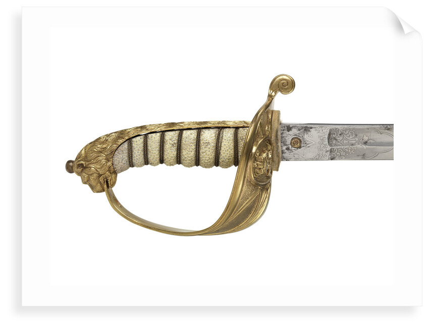Solid half-basket hilted sword, which belonged to Vice-Admiral McClure (1807-1873) by Gillott & Hasell