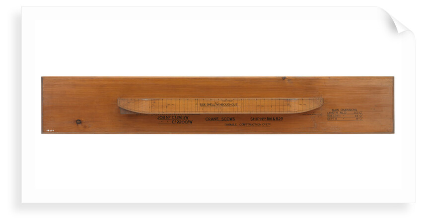 Shipbuilders plating model of crane scows by Fairmile Construction Co Ltd