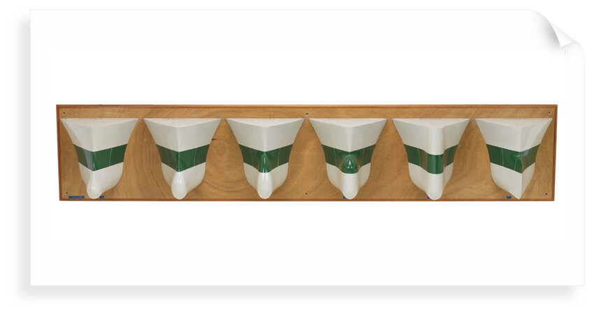Sectional model depicting six bows by unknown