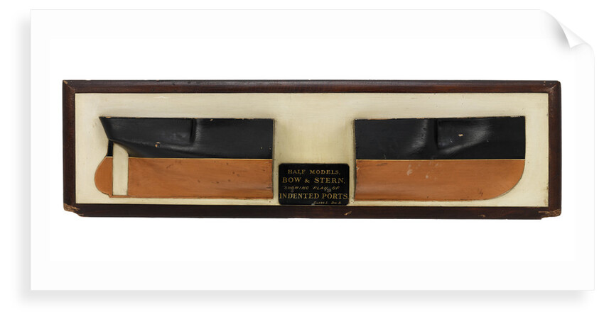 Bow and stern of 19th century warship by unknown