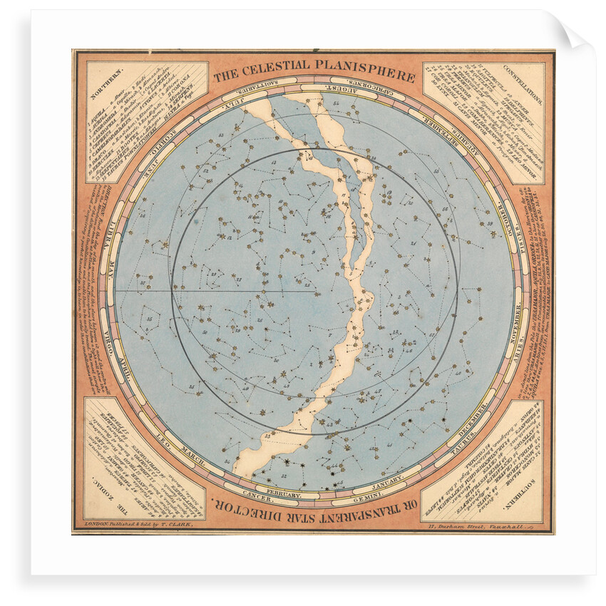 The celestial planisphere or transparent star director by T. Clark