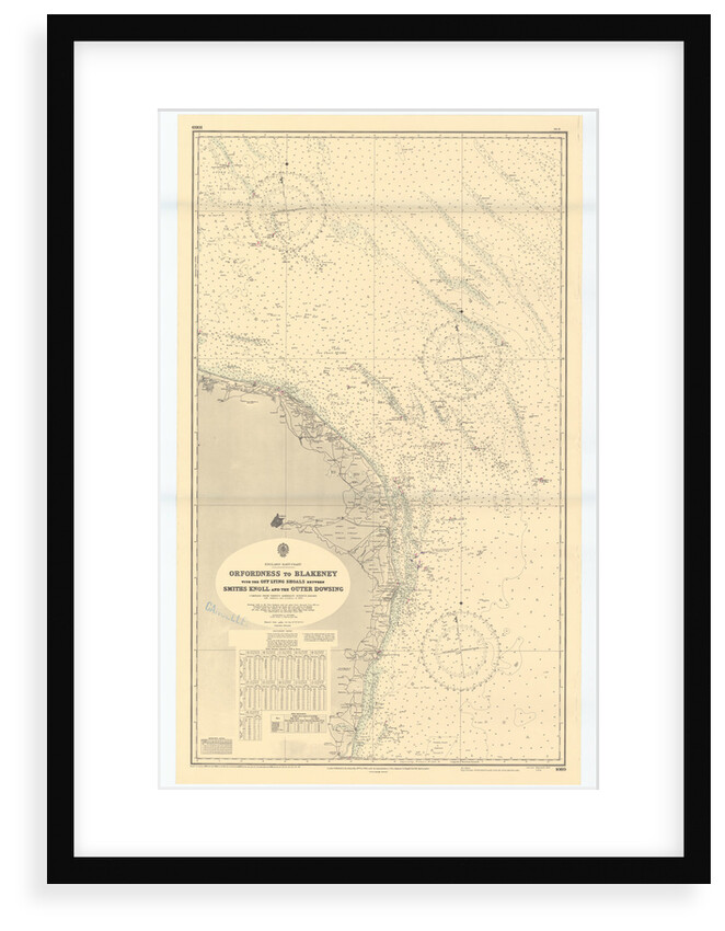 Orford Ness to Blakeney with the off lying shoals between Smiths Knoll and the other Dowsing by British Admiralty