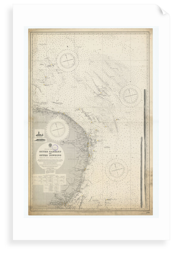 England-East Coast. Outer Gabbard to Outer Dowsing by British Admiralty