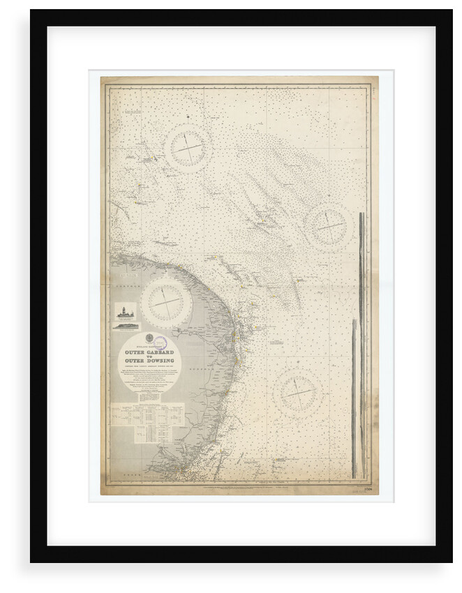 England-East Coast. Outer Gabbard to Outer Dowsing by British Admiralty