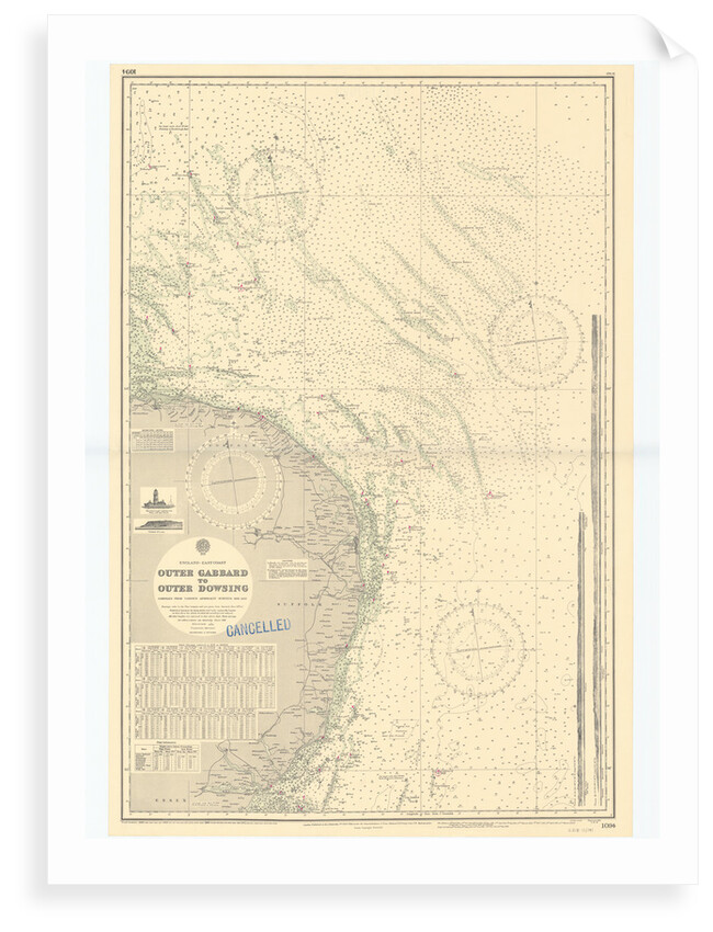 England-East Coast. Outer Gabbard to Outer Dowsing by British Admiralty