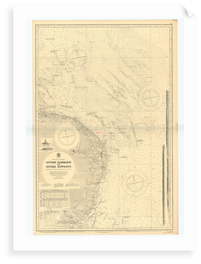 England-East Coast. Outer Gabbard to Outer Dowsing by British Admiralty