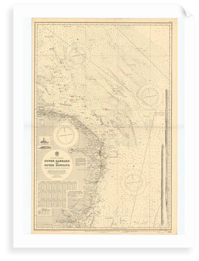 England-East Coast. Outer Gabbard to Outer Dowsing by British Admiralty