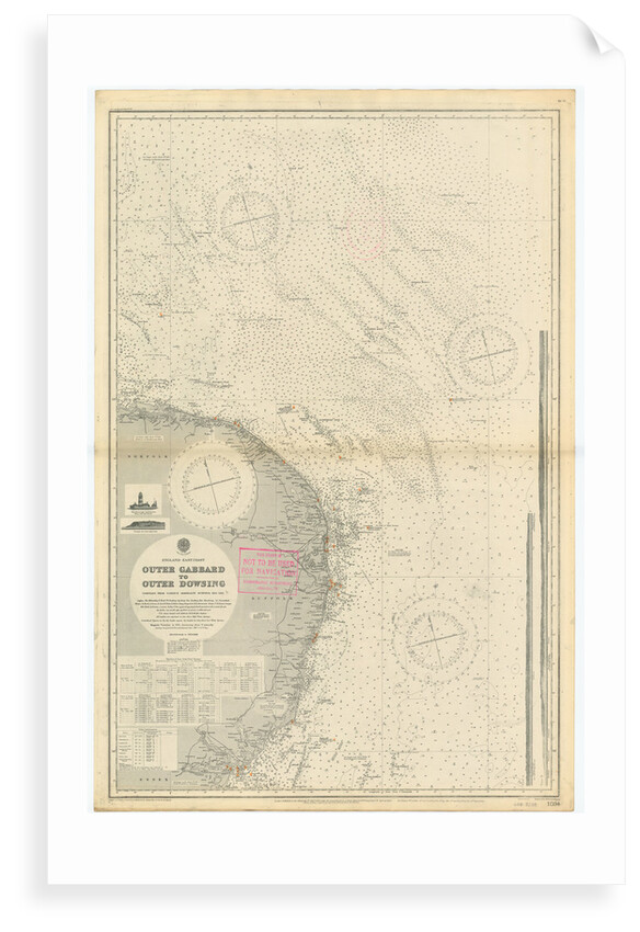 England-East Coast. Outer Gabbard to Outer Dowsing by British Admiralty