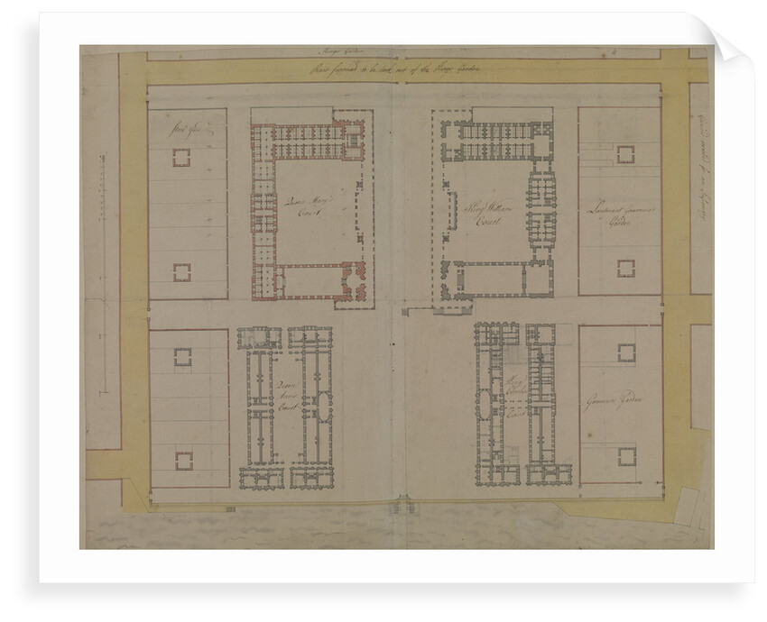 Thomas Ripley's plan of Queen Mary Block, Greenwich Hospital by Thomas Ripley