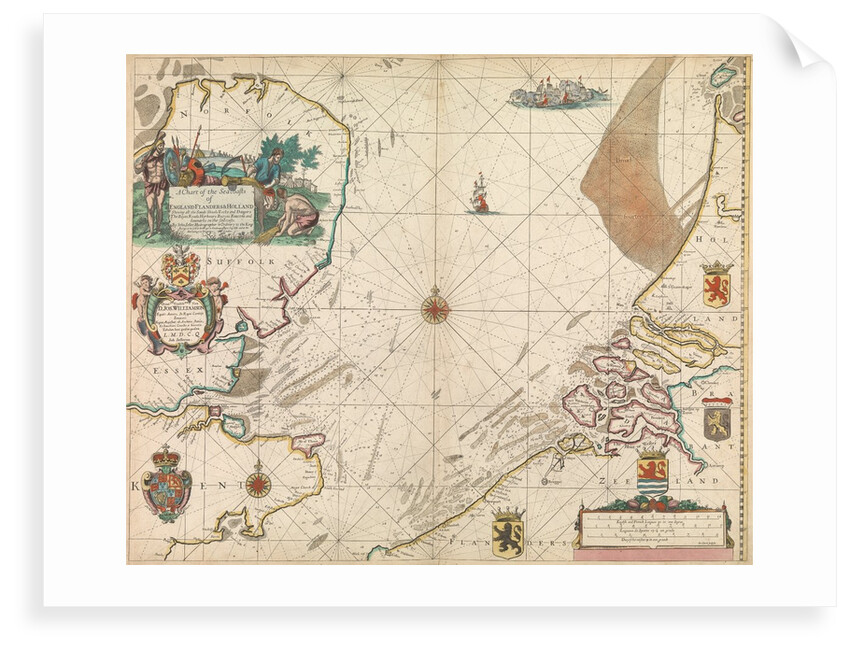 A chart of the sea coasts of England, Flanders and Holland by John Seller