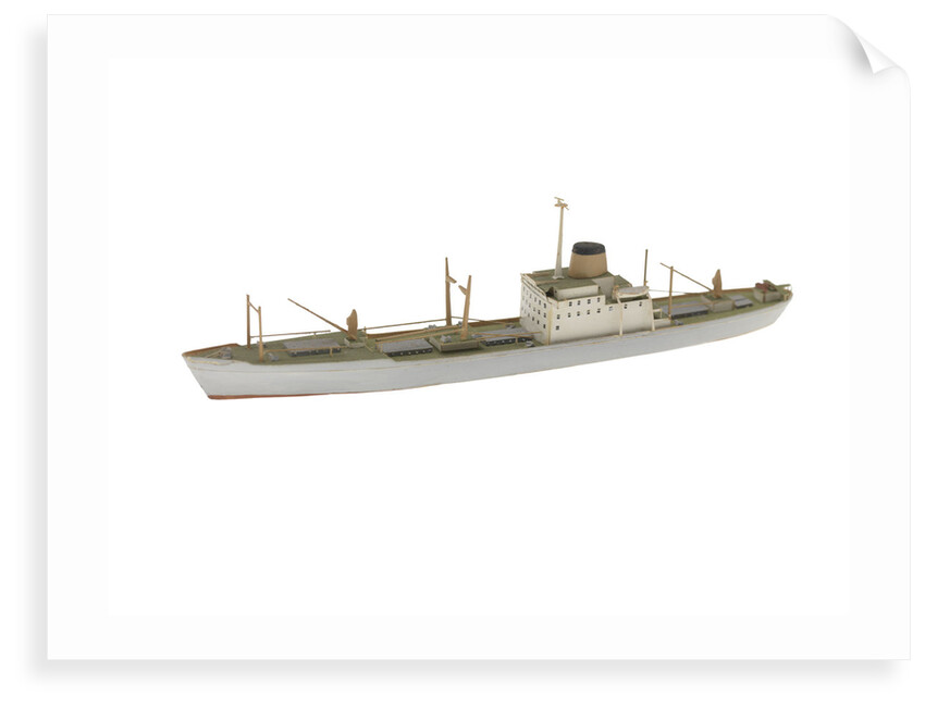 A waterline model of a cargo vessel by Reginald Carpenter