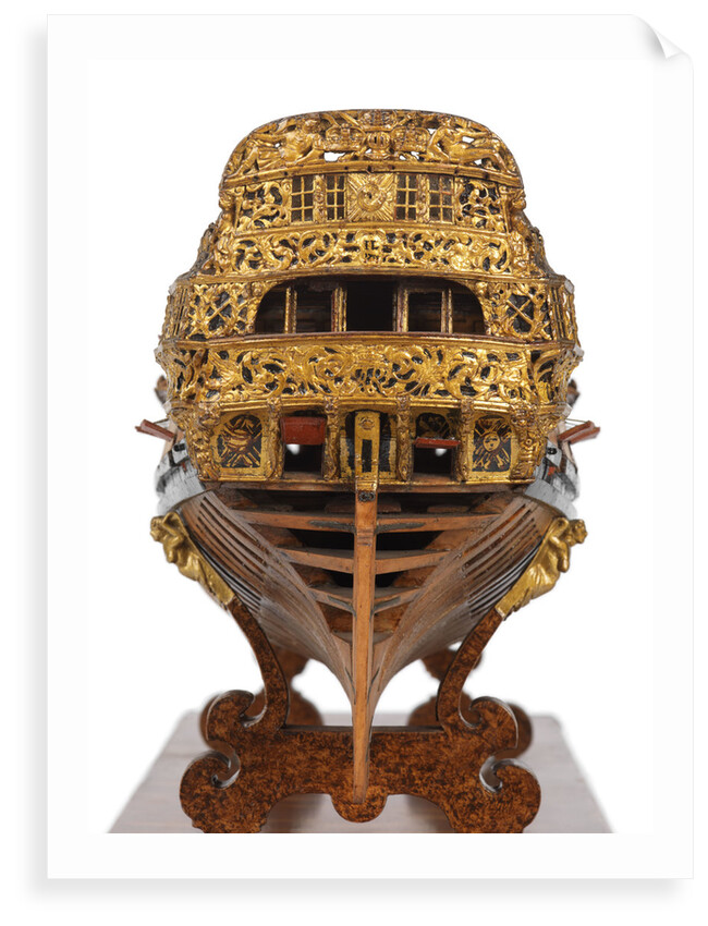 A fourth rate warship (1703), 50 guns by unknown
