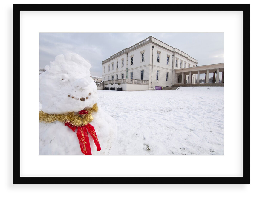 Snowman with The Queen's House in the background by National Maritime Museum