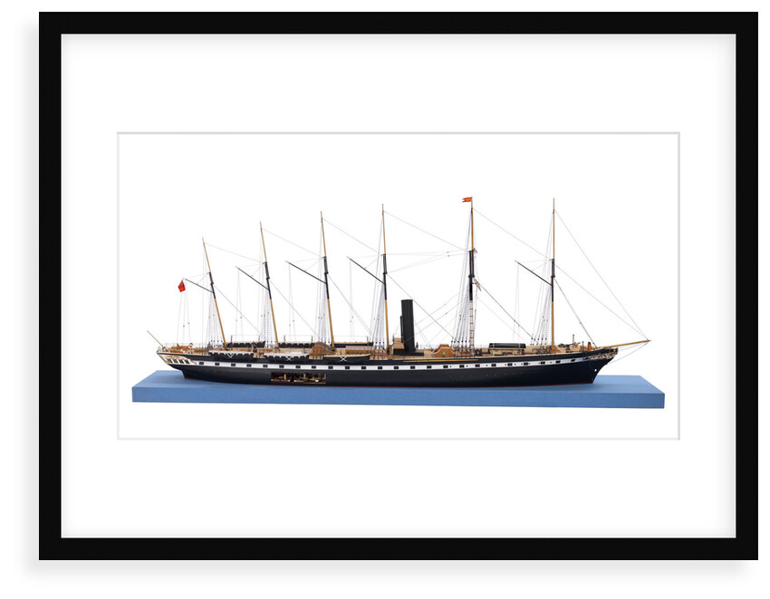 Ship model of the passenger/cargo vessel SS 'Great Britain' (1843) by Bassett-Lowke Ltd