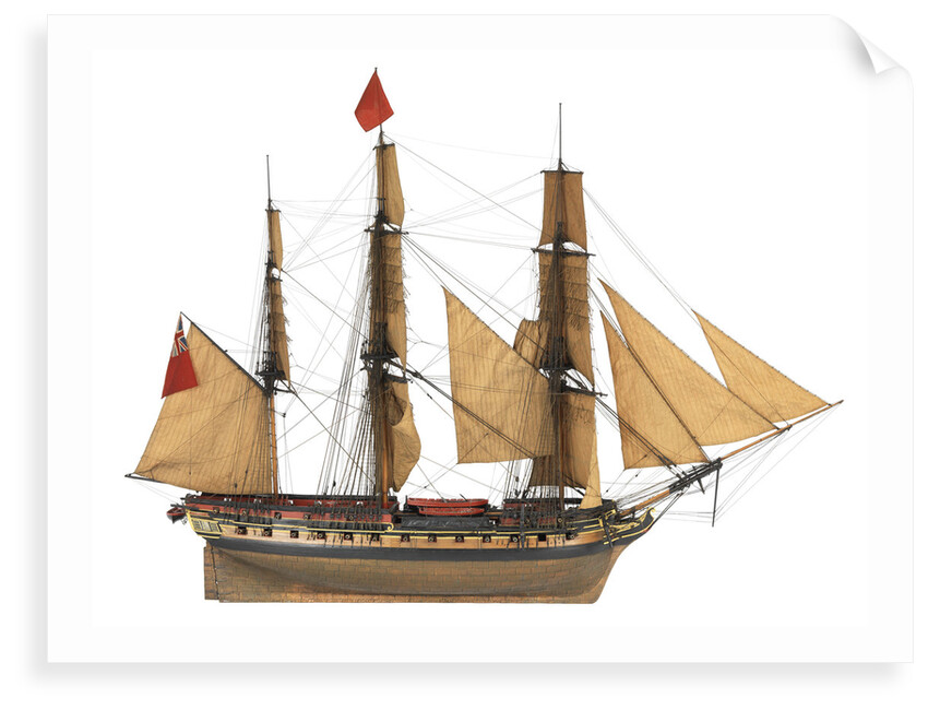 Model of a warship (1805), Frigate, 38 guns by unknown