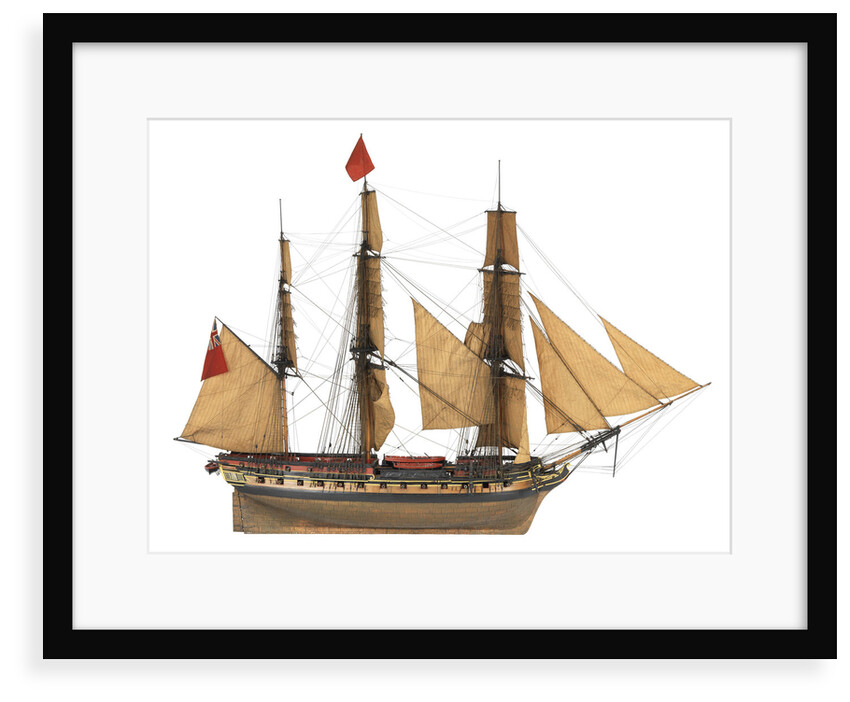 Model of a warship (1805), Frigate, 38 guns by unknown